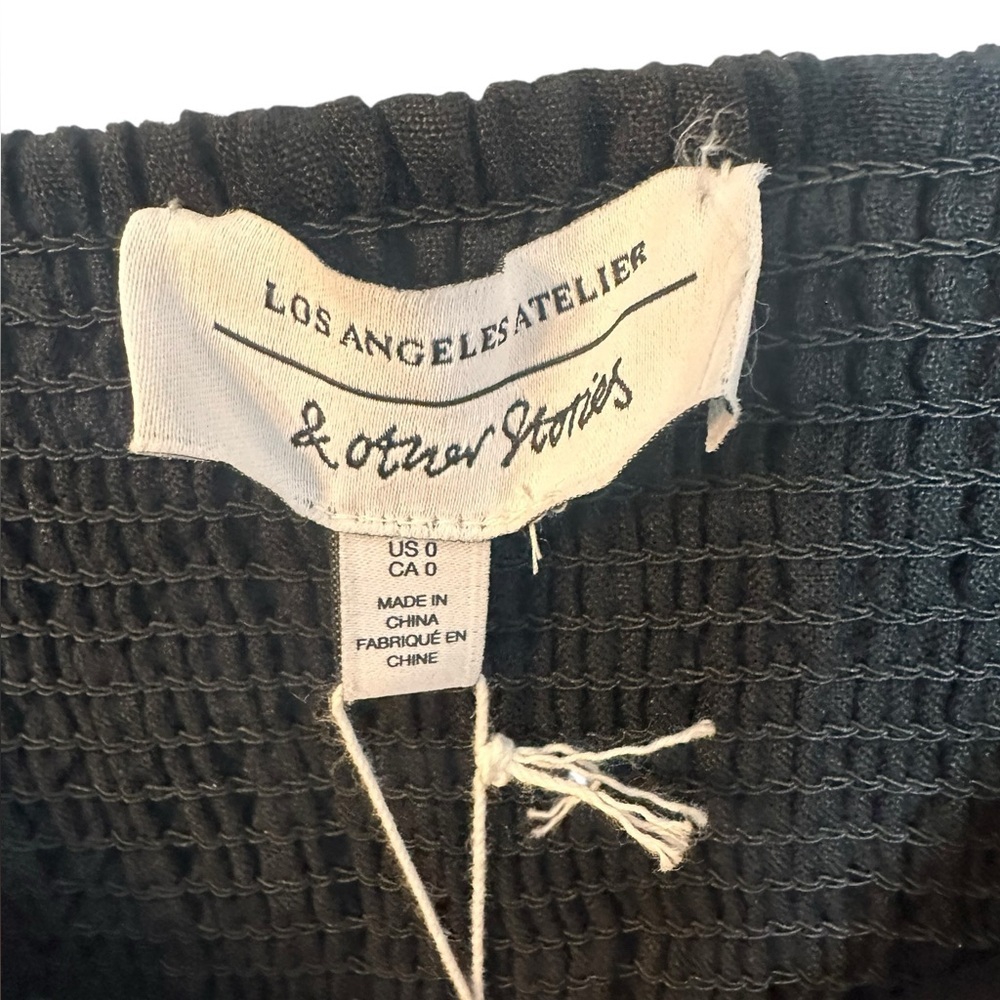 NWT & Other Stories Strappy Linen Midi Dress Black 0 - Picture 4 of 8